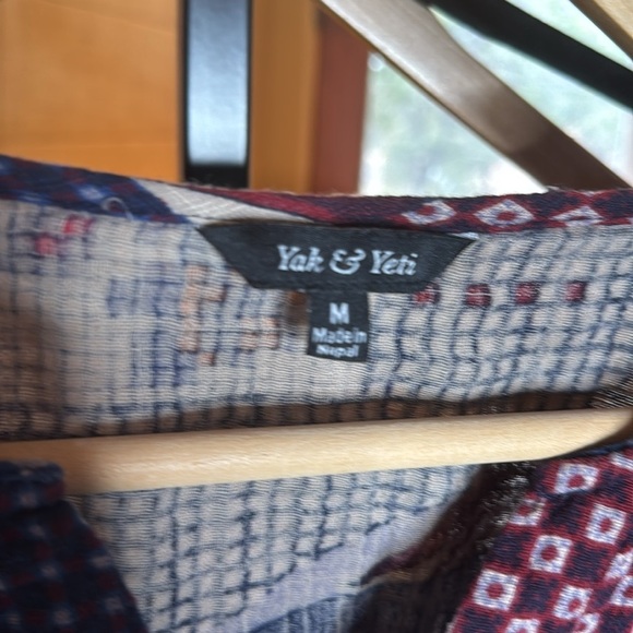 Yak & Yeti Dress Boho Floral Patchwork Print 100% Cotton Size Medium - Picture 4 of 8